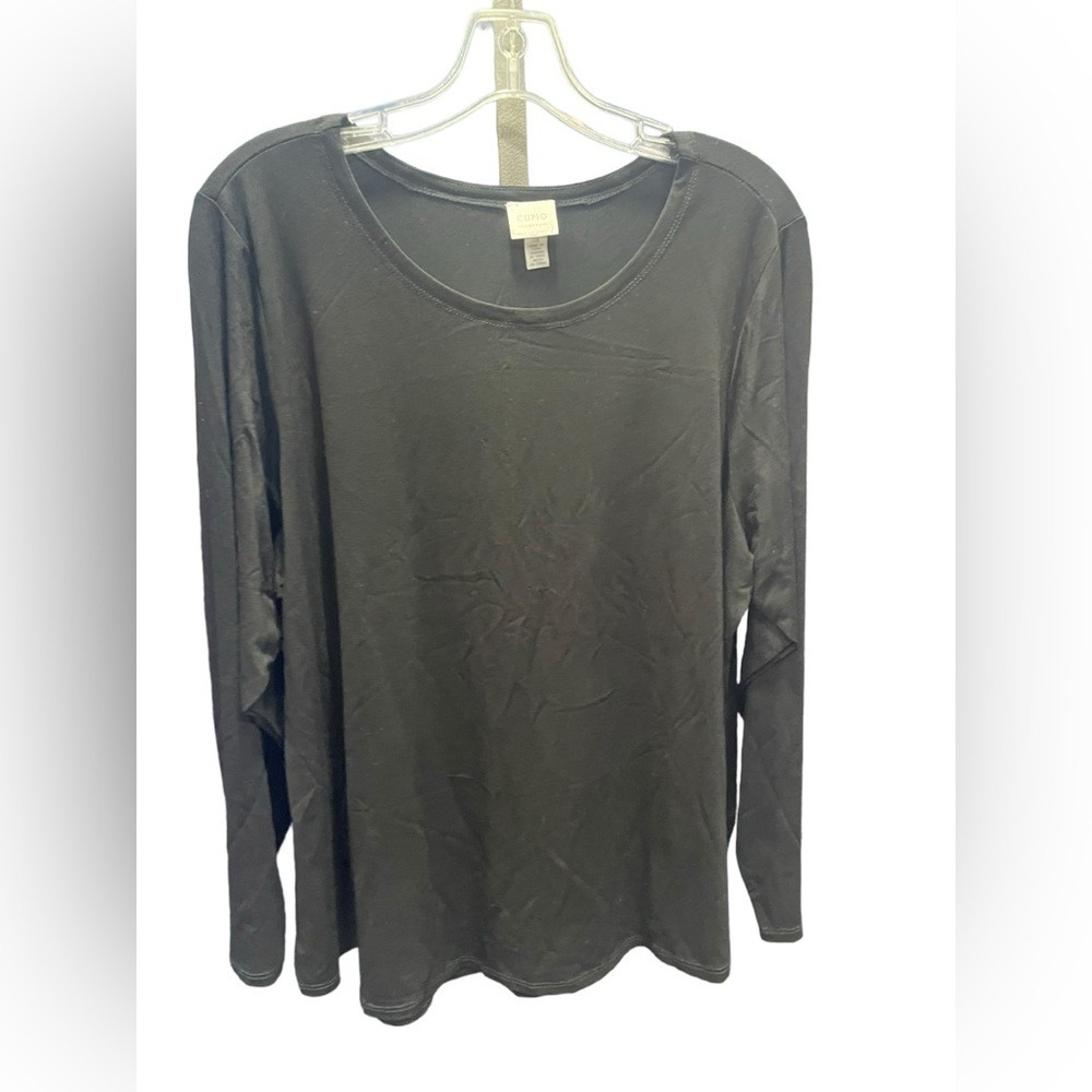 Cupio Curvy Black Scope Neck Long‎ Sleeve